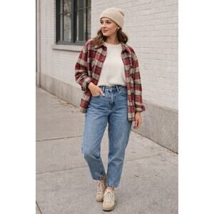 House Brand Denim Organic Cotton Tapered Leg Relaxed Fit Mom Jeans Sz: EU 38